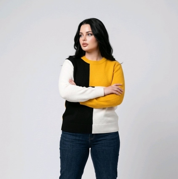 Color Block Knit Sweater - Picture 4 of 13